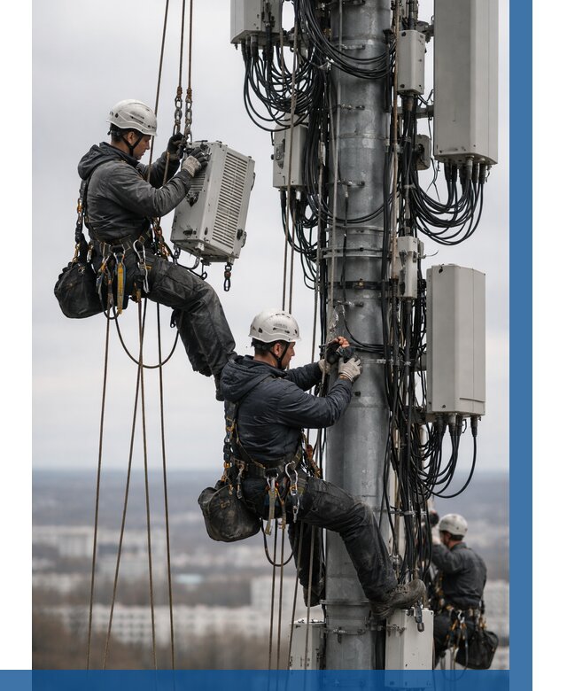 Монтаж оборудования связи на мачте в Мценске от 7595 р. | ВЫСОТНИК-Мцн