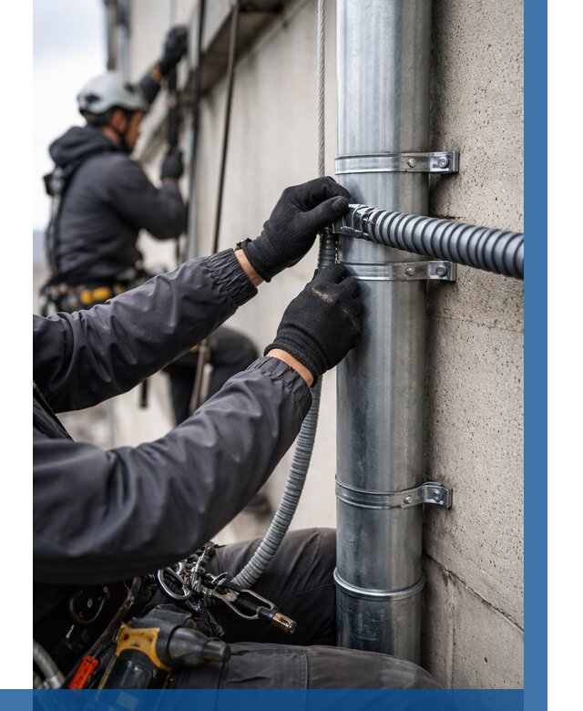 Монтаж гофры для кабеля в Мценске от 304 р. | ВЫСОТНИК-Мцн