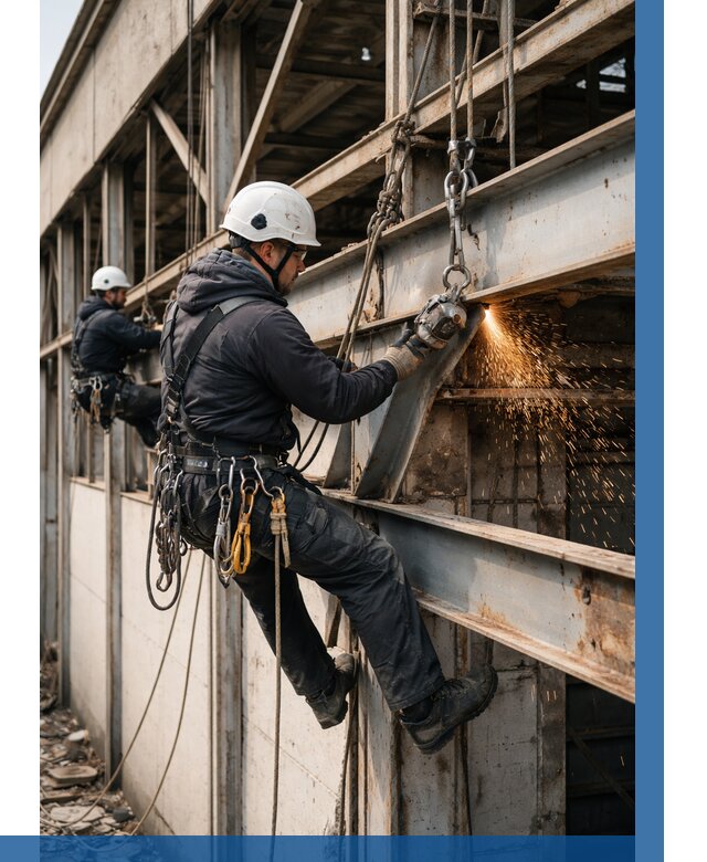 Демонтаж металлоконструкций на высоте в Мценске от 6583р. |ВЫСОТНИК-Мцн