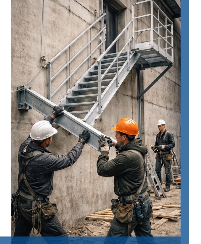 Монтаж металлических лестниц в Мценске от 15191 р. | ВЫСОТНИК-Мцн