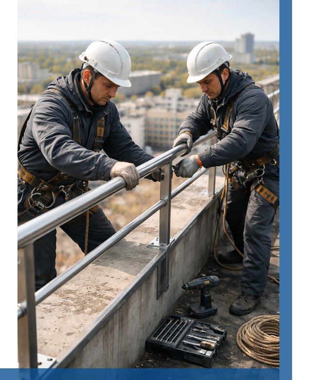 Монтаж перил на высоте в Мценске от 2532 р. | ВЫСОТНИК-Мцн