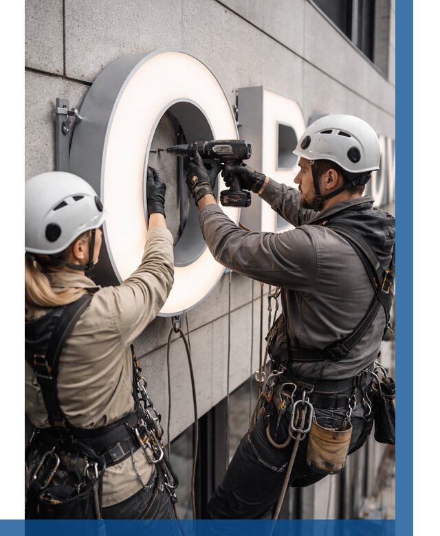 Монтаж световых букв в Мценске от 3038 р. под ключ ВЫСОТНИК-Мцн