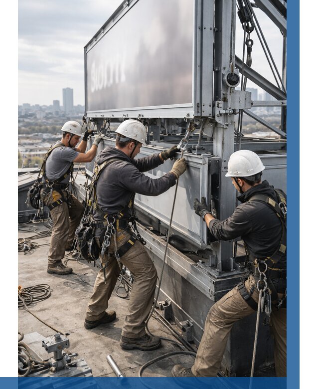 Монтаж крышной рекламной конструкции в Мценске от 60762 р.|ВЫСОТНИК-Мцн