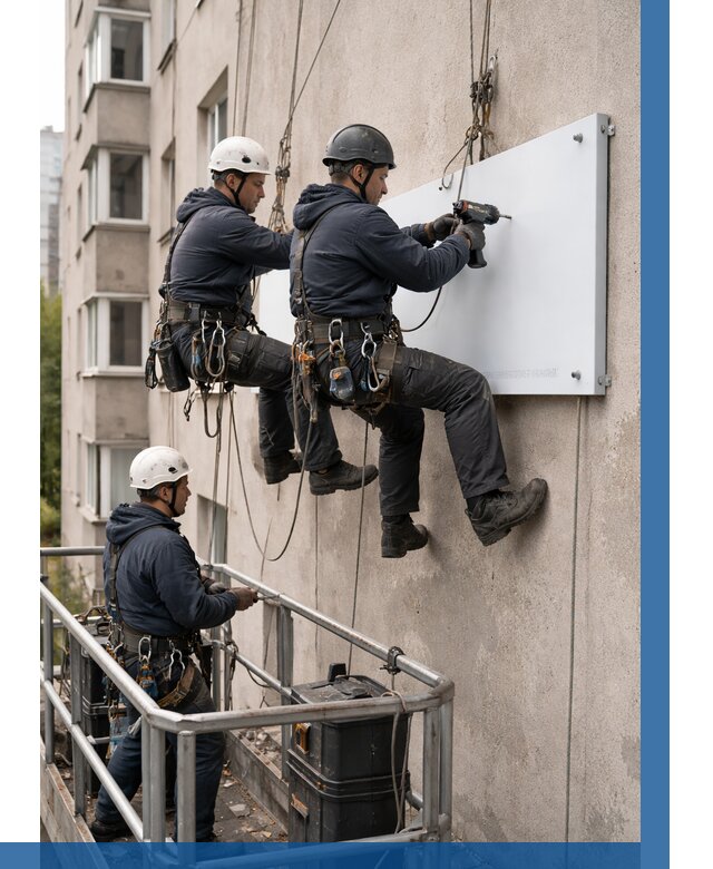 Монтаж табличек и указателей в Мценске от 3544 р. | ВЫСОТНИК-Мцн