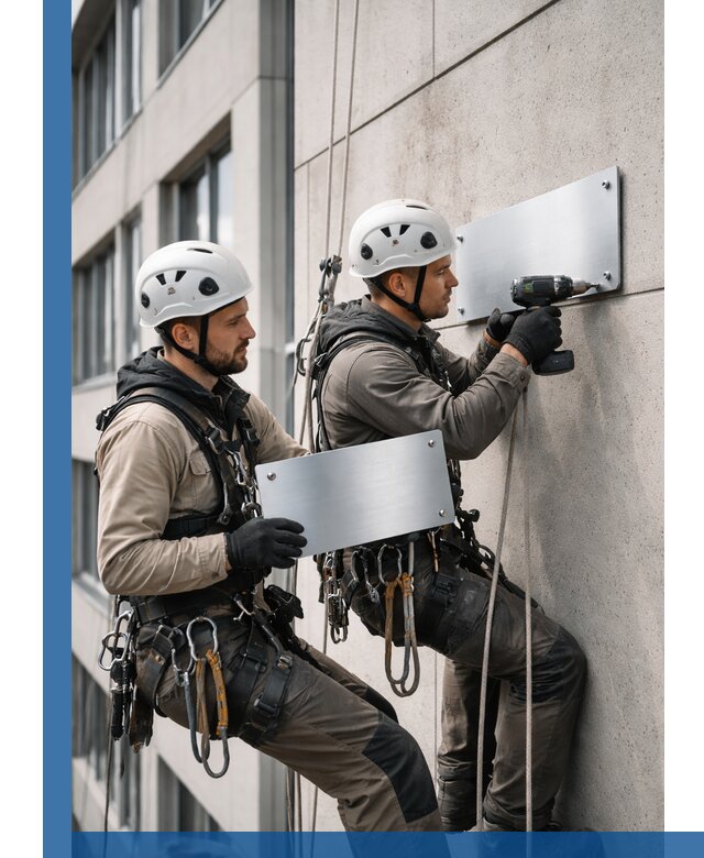 Монтаж табличек и указателей в Мценске для зданий и сооружений