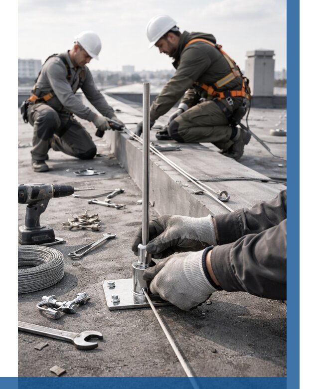 Монтаж молниезащиты на кровле в Мценске цена от 25318 р. | ВЫСОТНИК-Мцн