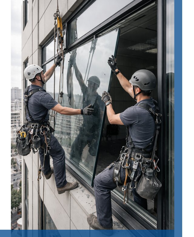 Замена стеклопакетов на высоте в Мценске от 5570 р. | ВЫСОТНИК-Мцн