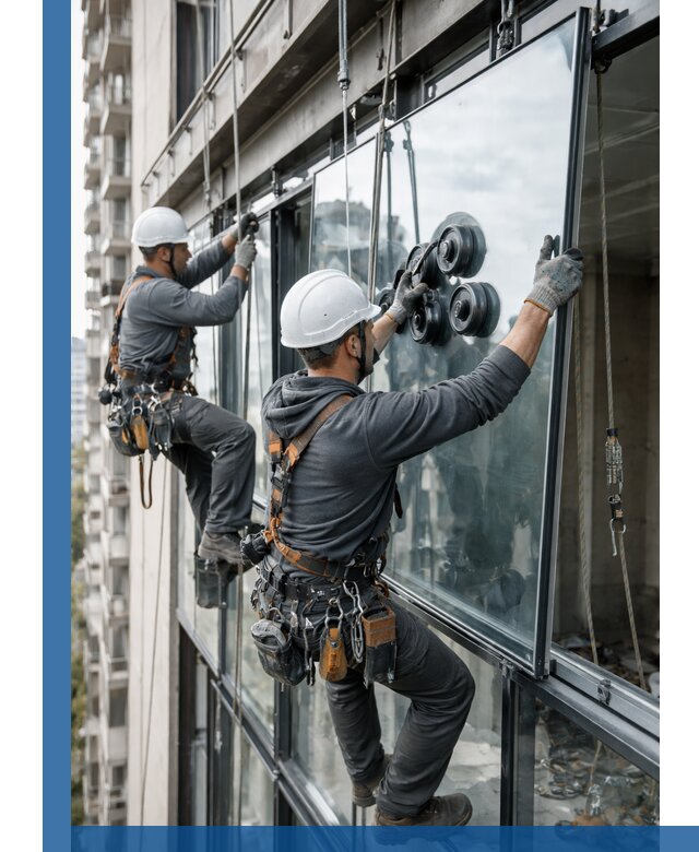 Витражное остекление фасадов и лоджий в Мценске под ключ