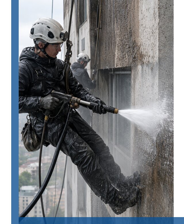 Гидроструйная очистка фасадов и конструкций в Мценске