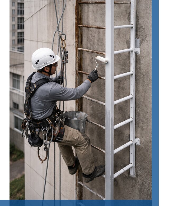 Покраска пожарных лестниц в Мценске от 4557 р. | ВЫСОТНИК-Мцн