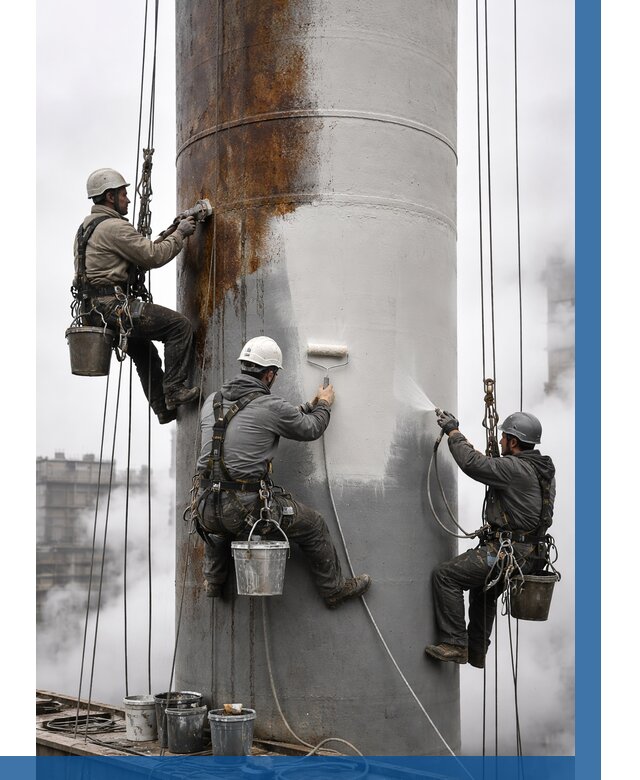 Покраска дымовых труб в Мценске от 8608 р. | ВЫСОТНИК-Мцн