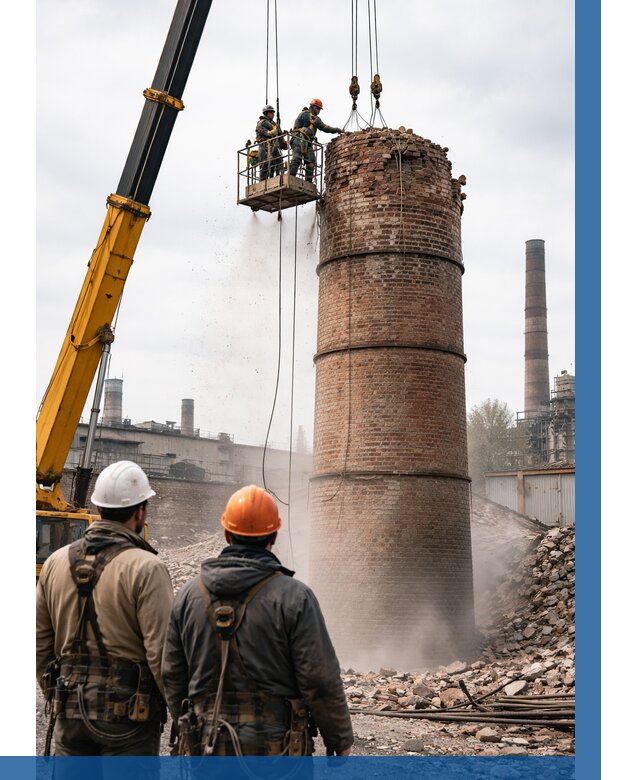 Демонтаж дымовой трубы в Мценске от 91143 р. | ВЫСОТНИК-Мцн, смета