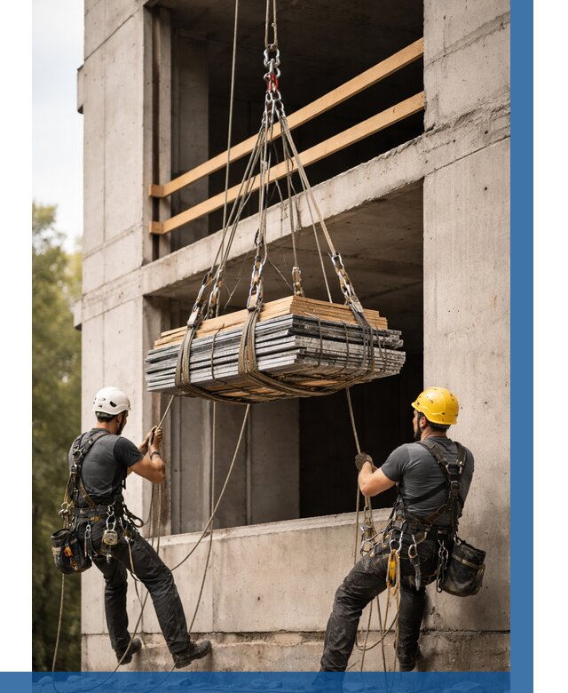 Подъем материала на этаж веревками в Мценске от 1519 р. | ВЫСОТНИК-Мцн