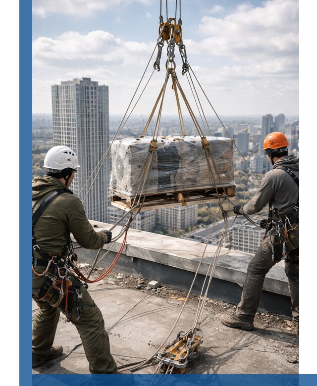 Подъем и монтаж крупногабаритных грузов на крышу в Мценске