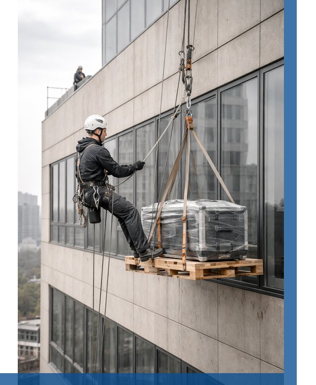 Спуск груза по фасаду в Мценске от 3544 р. | ВЫСОТНИК-Мцн