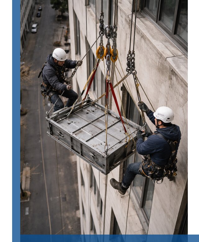 Спуск и подъем грузов по фасаду в Мценске для зданий