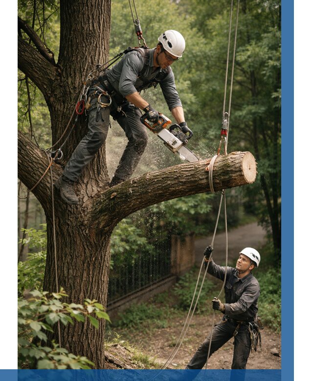 Спил деревьев альпинистами в Мценске от 8102 р. | ВЫСОТНИК-Мцн