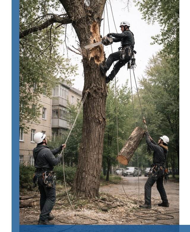 Срочное удаление аварийных деревьев в Мценске с гарантией безопасности