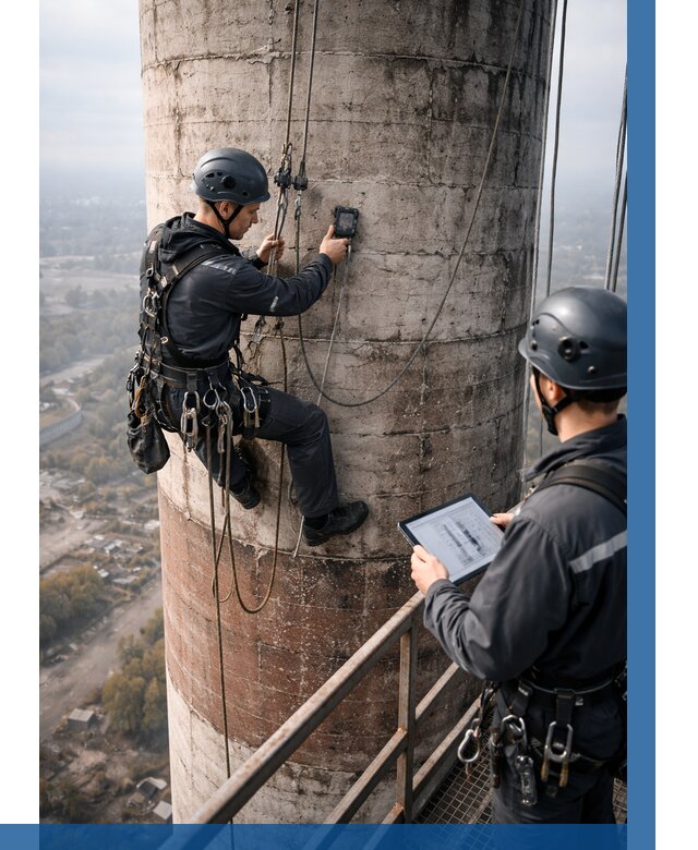 Обследование дымовой трубы в Мценске от 8102 р. | ВЫСОТНИК-Мцн